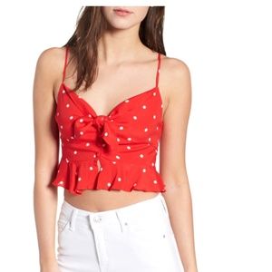 For Love and Lemons Natalia Red Dot Crop top, SMl